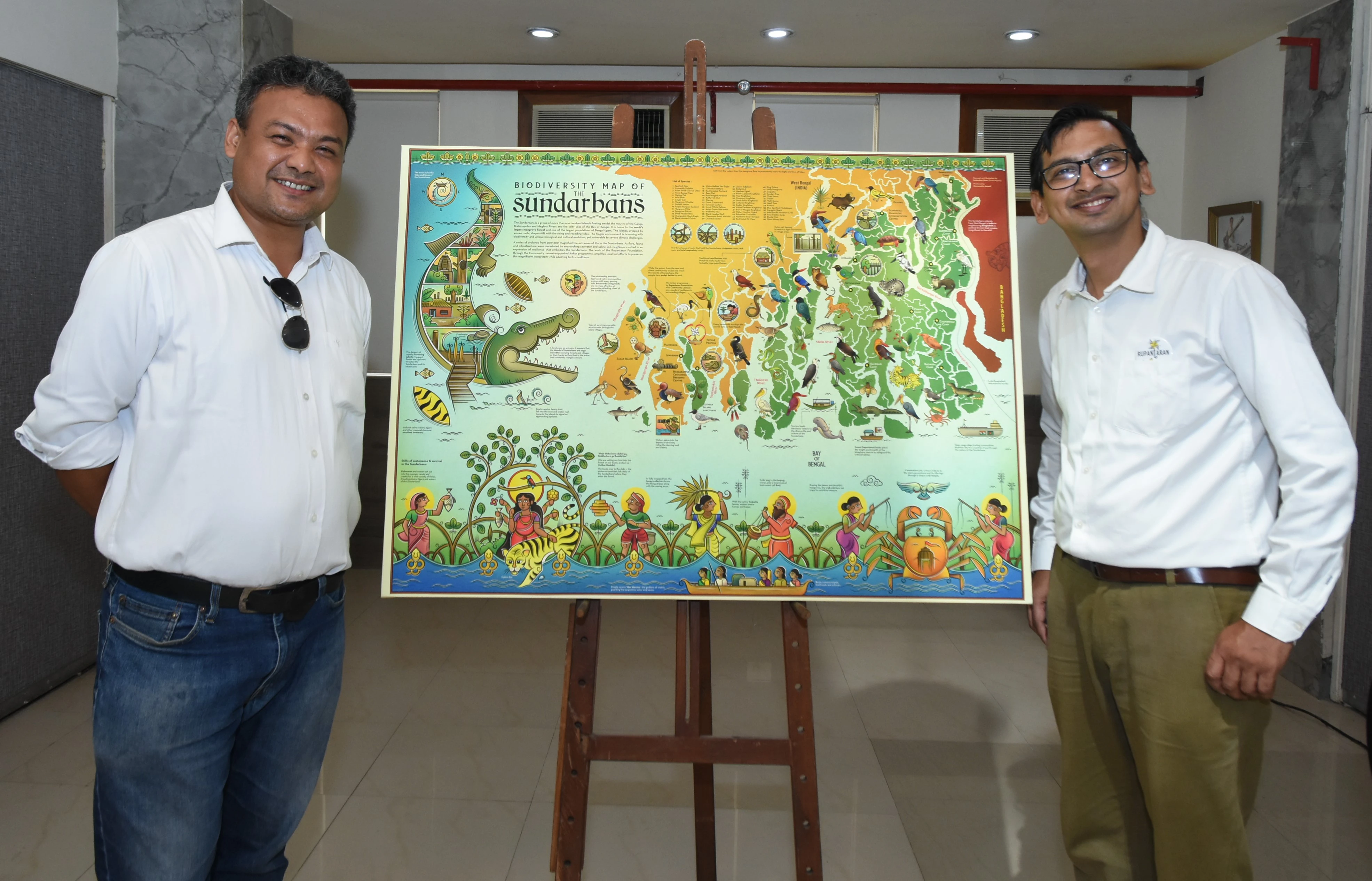 Rupantaran Foundation co-founder Abhishek (right) with a representative of the Bharat Rural Livelihoods Foundation.